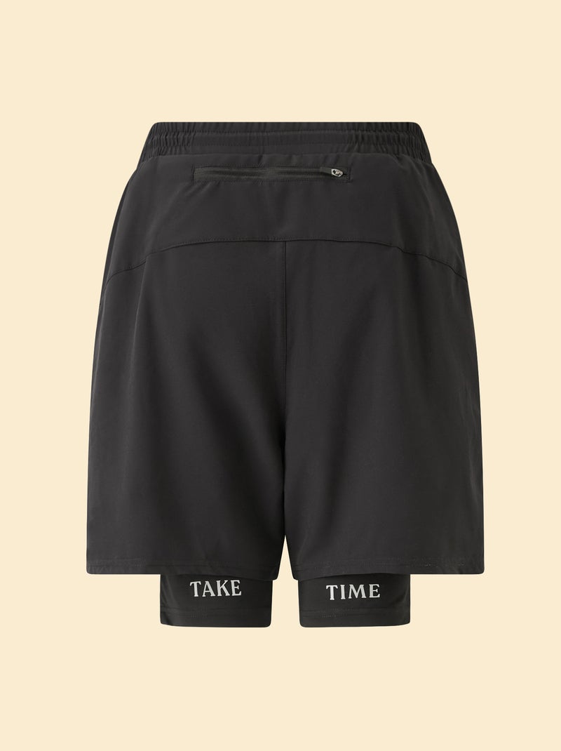 Short de sport 2 en 1 Noir - Kiabi