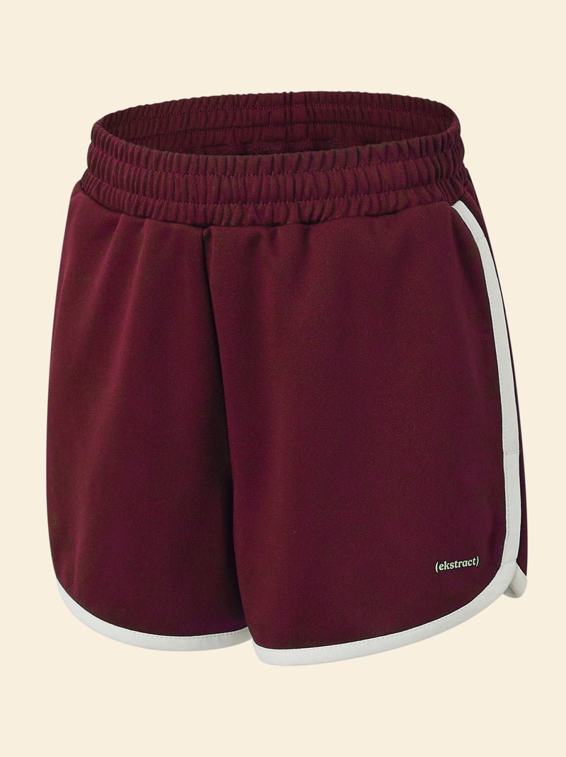Short de sport avec bandes contrastées - (ekstract) Rouge - Kiabi