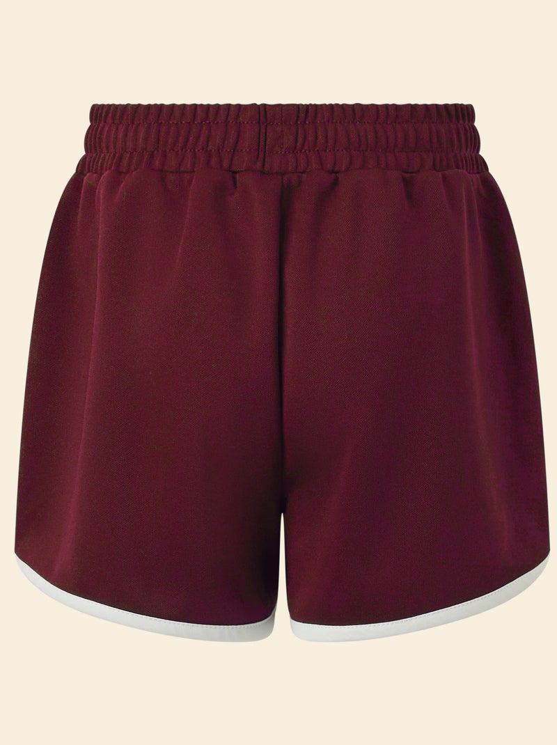 Short de sport avec bandes contrastées - (ekstract) Rouge - Kiabi