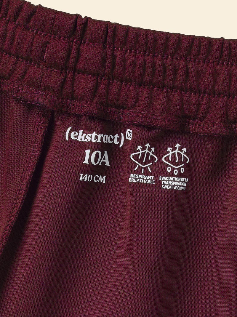 Short de sport avec bandes contrastées - (ekstract) Rouge - Kiabi