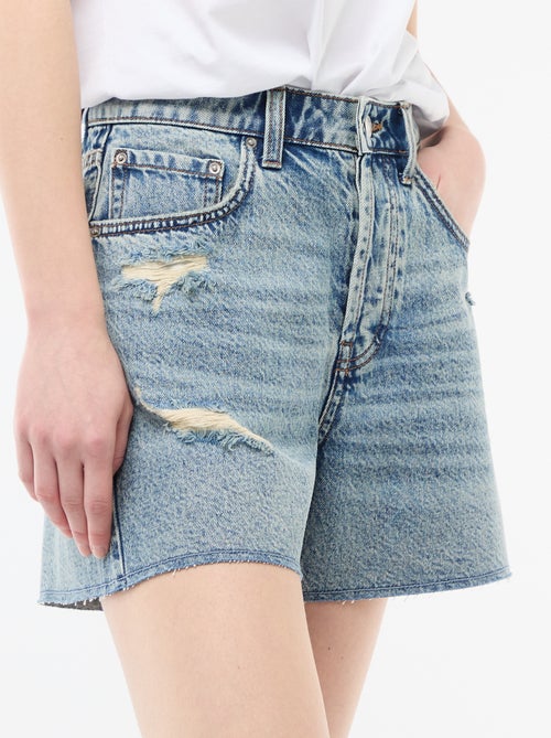 Short denim effet destroy - Kiabi