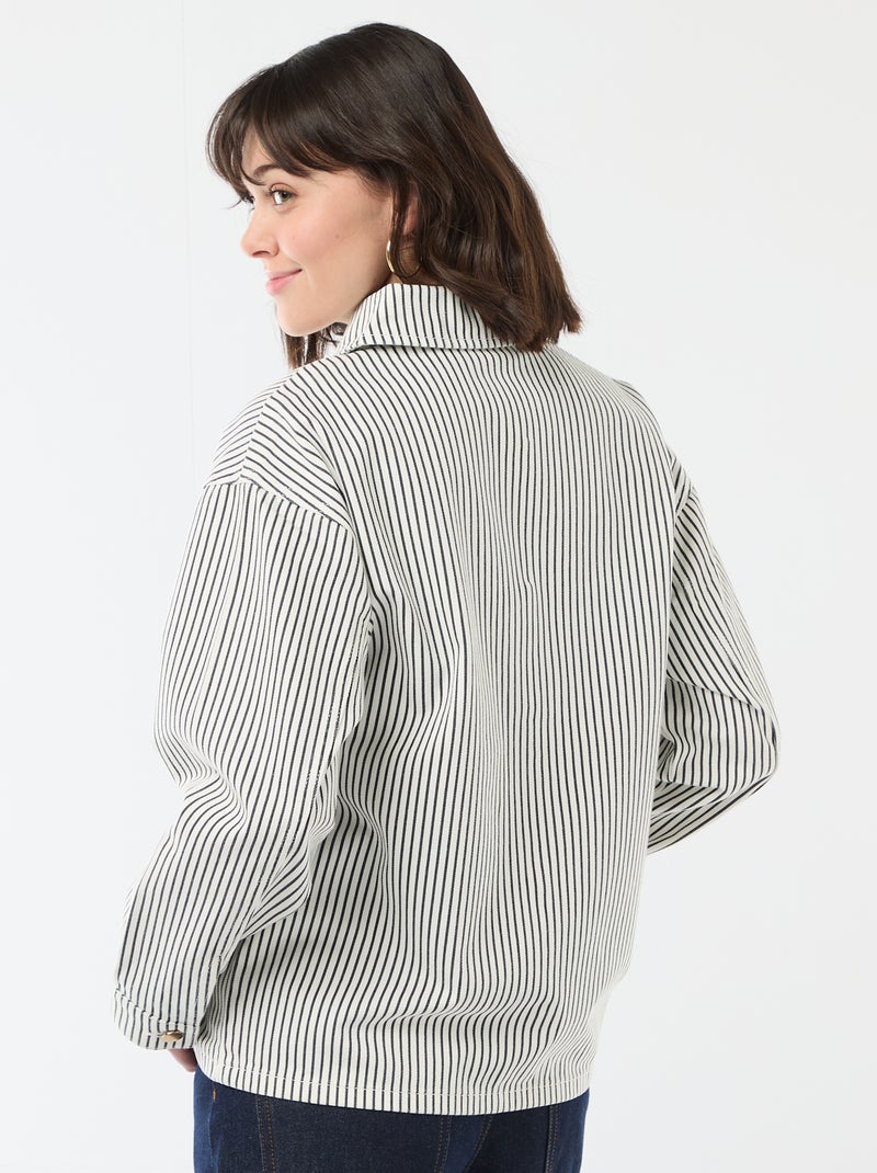 Short Denim Jacket with 2 Patch Pockets White - Kiabi
