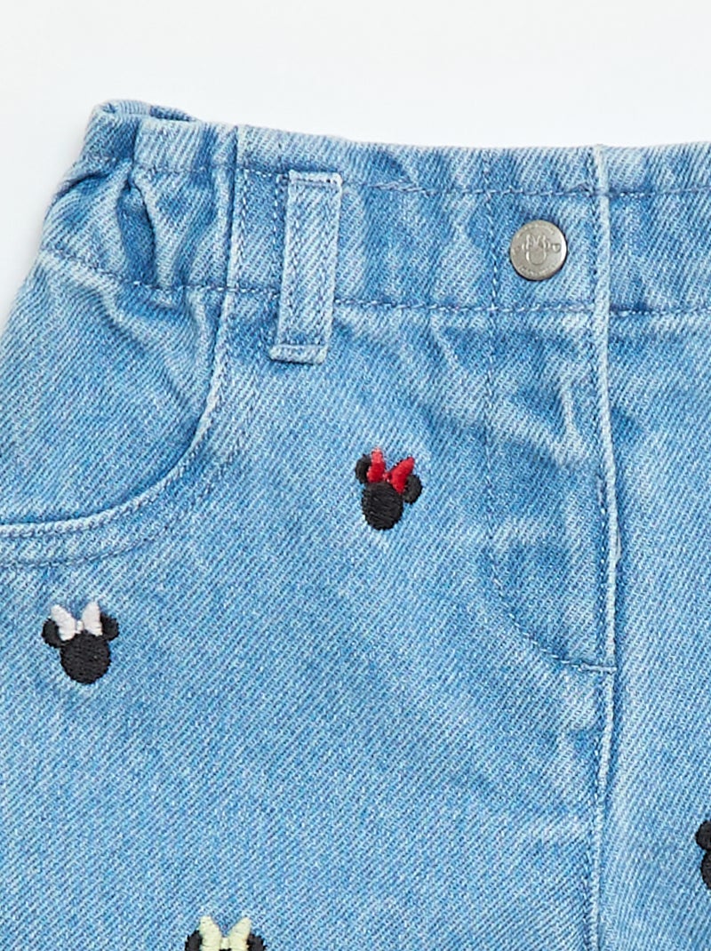 Short 'Disney' en denim brodé Bleu - Kiabi