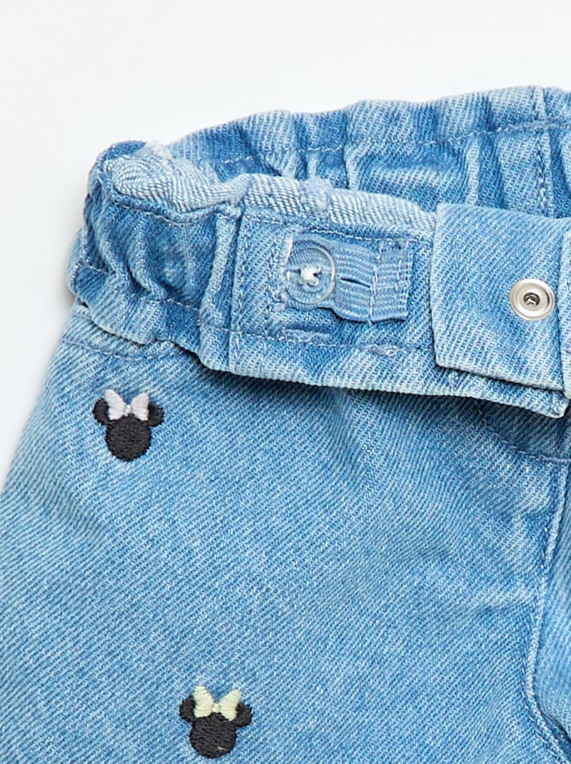 Short 'Disney' en denim brodé Bleu - Kiabi