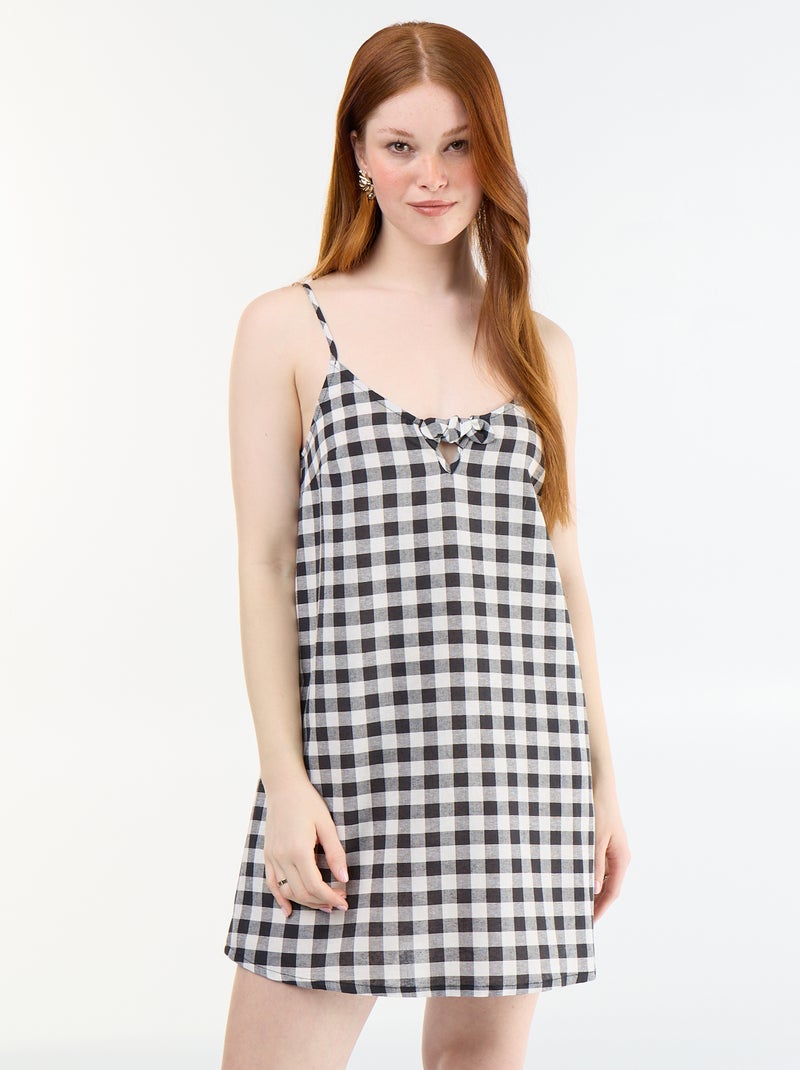 Short dress with thin adjustable straps Black - Kiabi