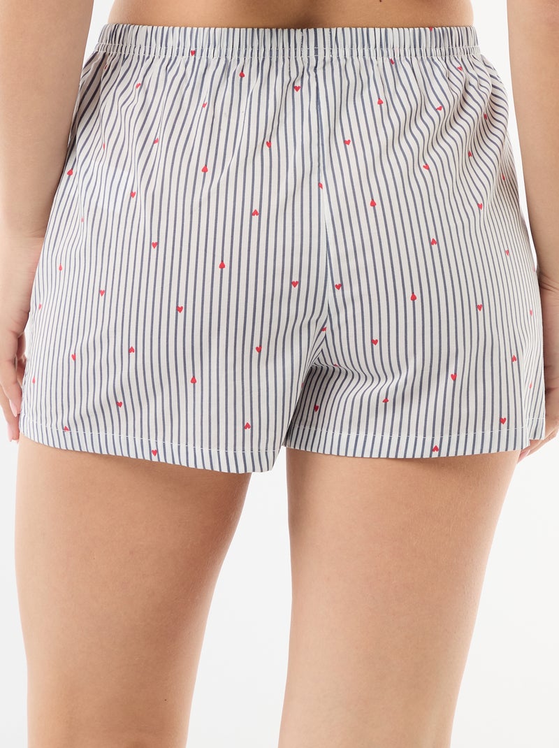 Short elasticizzati a righe all-over Blu - Kiabi
