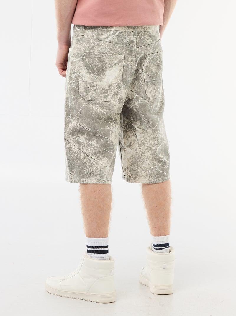 Short en baggy effet original en coton Beige - Kiabi