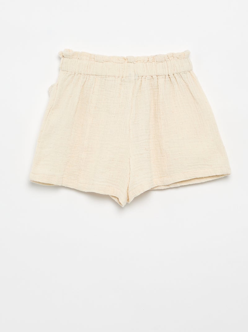Short en canevas Blanc - Kiabi