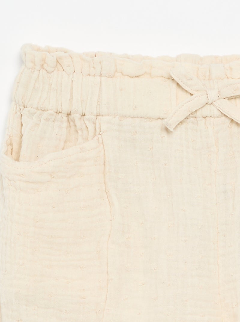 Short en canevas Blanc - Kiabi