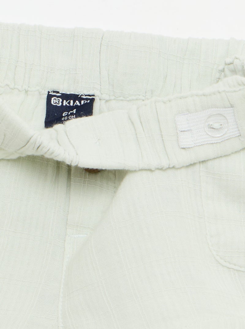 Short en coton avec 2 poches plaquées Bleu - Kiabi