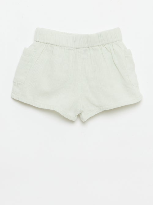 Short en coton avec 2 poches plaquées - Kiabi