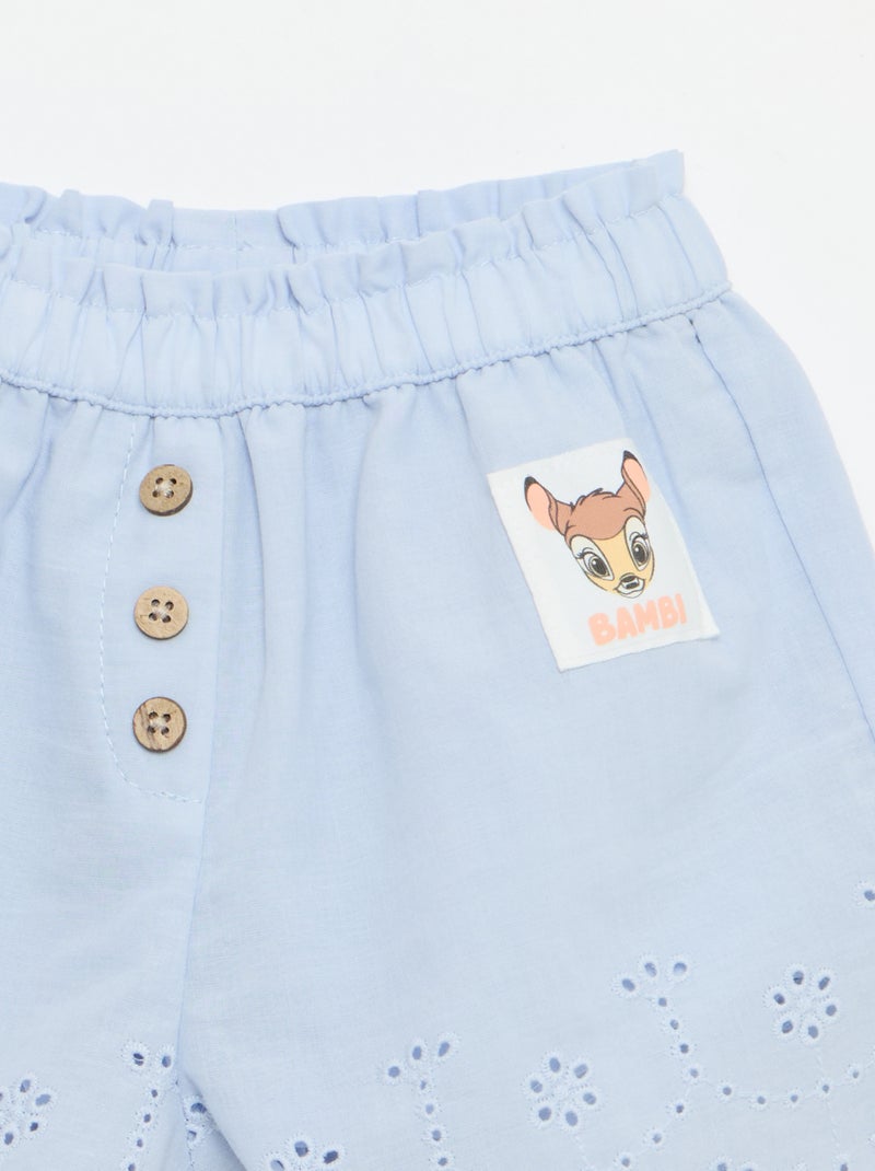 Short en coton 'Bambi' 'Disney' Bleu - Kiabi