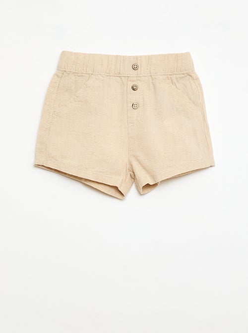 Short en coton et lin - Kiabi