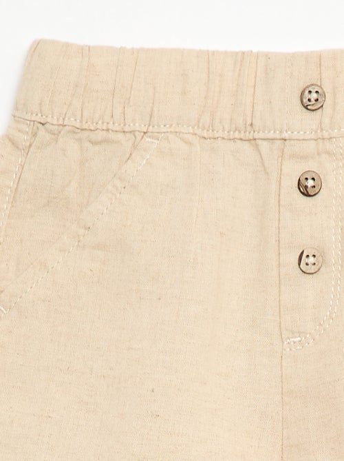 Short en coton et lin - Kiabi