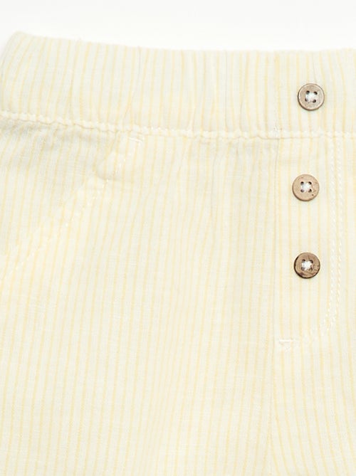 Short en coton et lin - Kiabi