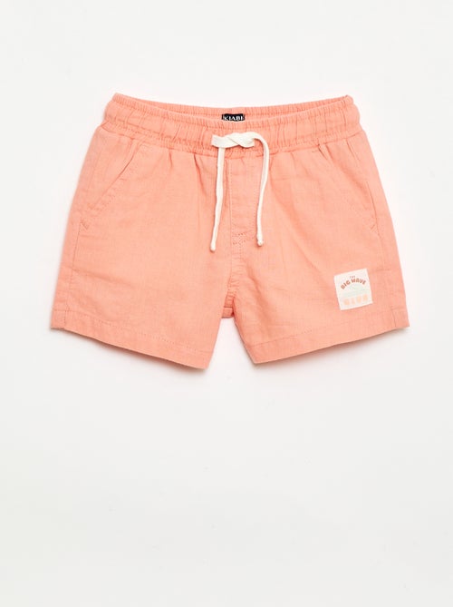 Short en coton et lin - Kiabi