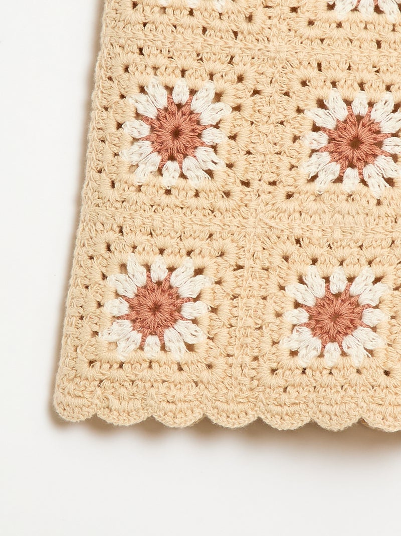 Short en crochet avec motif Beige - Kiabi