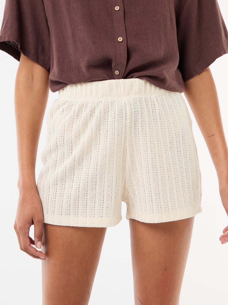 Short en crochet Blanc - Kiabi