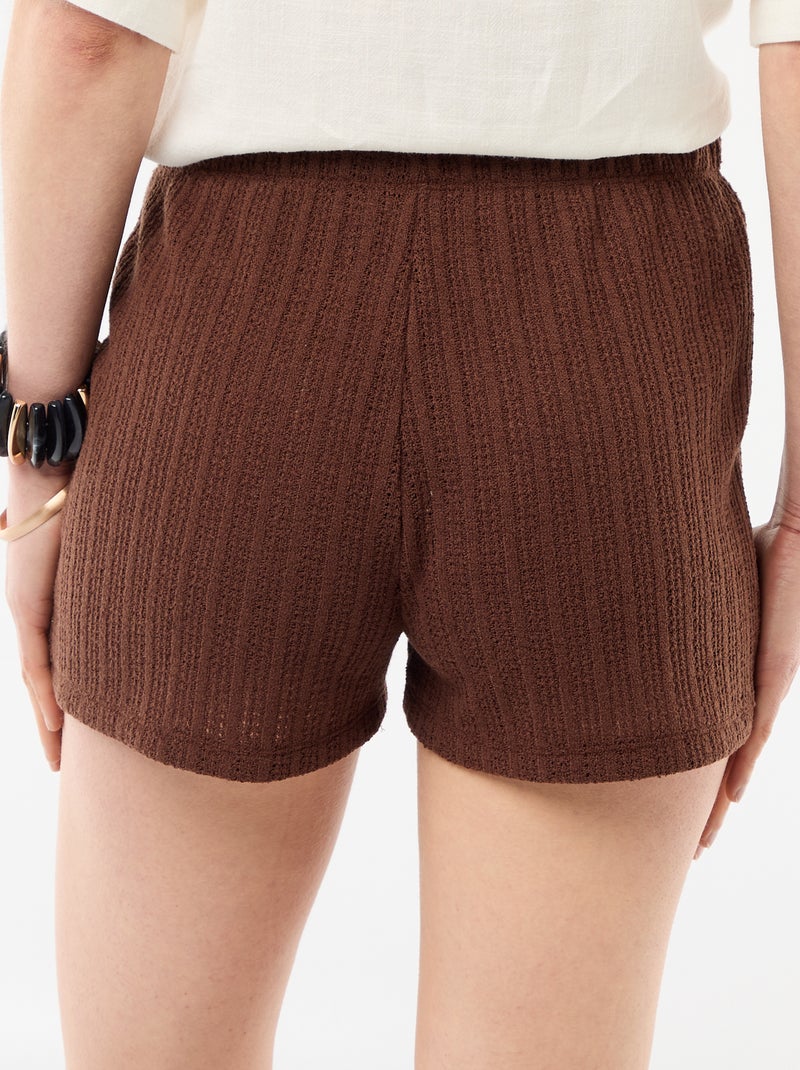Short en crochet Marron - Kiabi