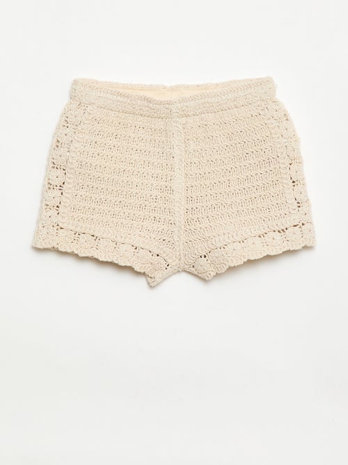 Short en crochet uni - Kiabi