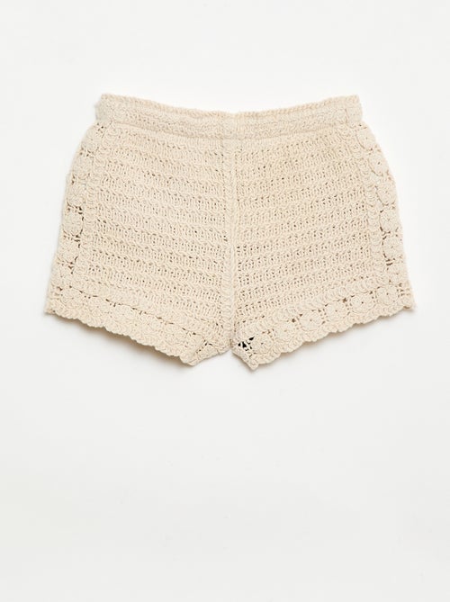 Short en crochet uni - Kiabi