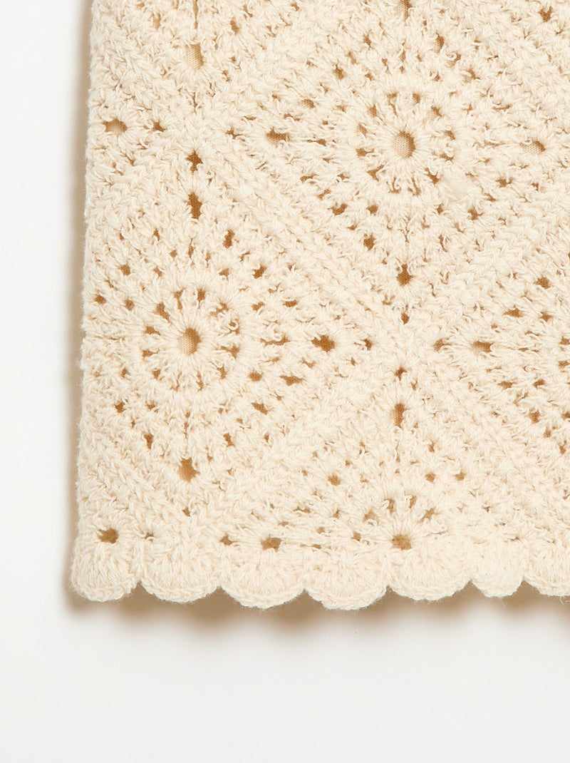 Short en crochet uni Blanc - Kiabi