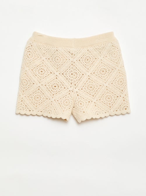 Short en crochet uni - Kiabi