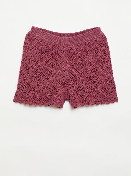 Short en crochet uni - Kiabi