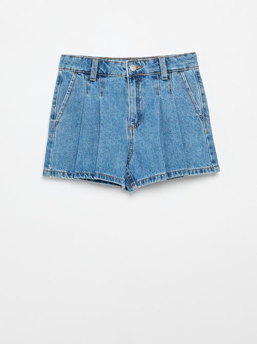 Short en denim avec effet plissé - Kiabi