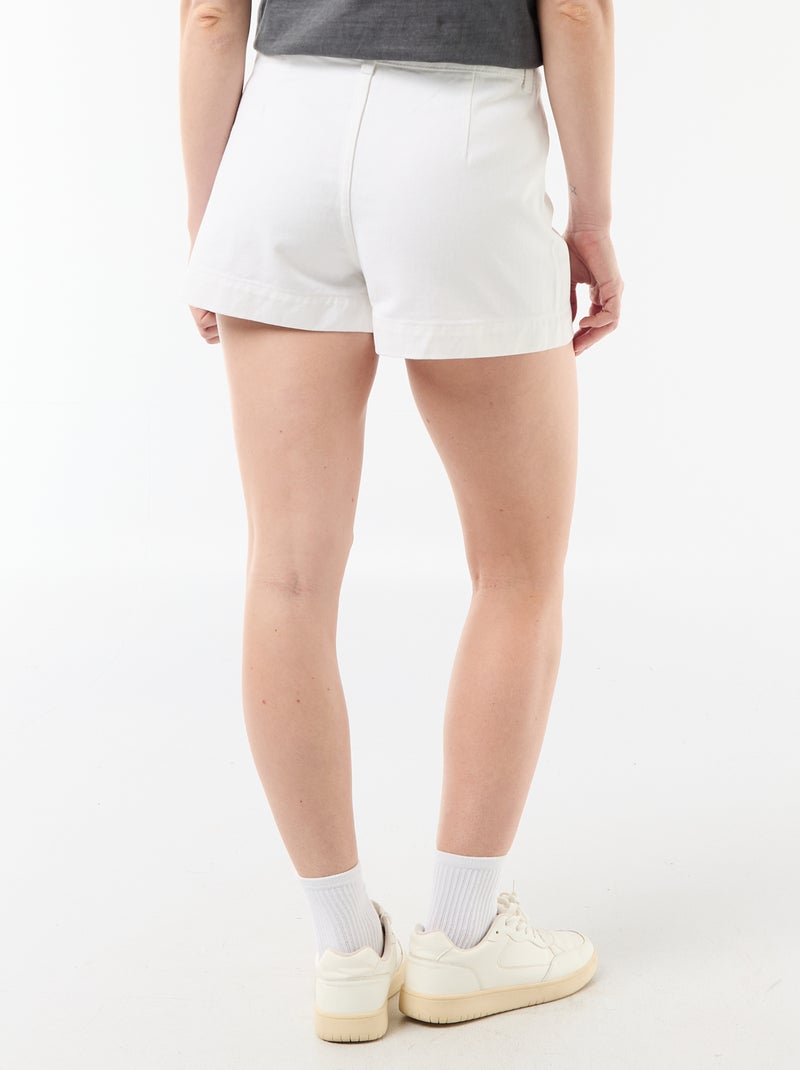 Short en denim avec poches tressées Blanc - Kiabi