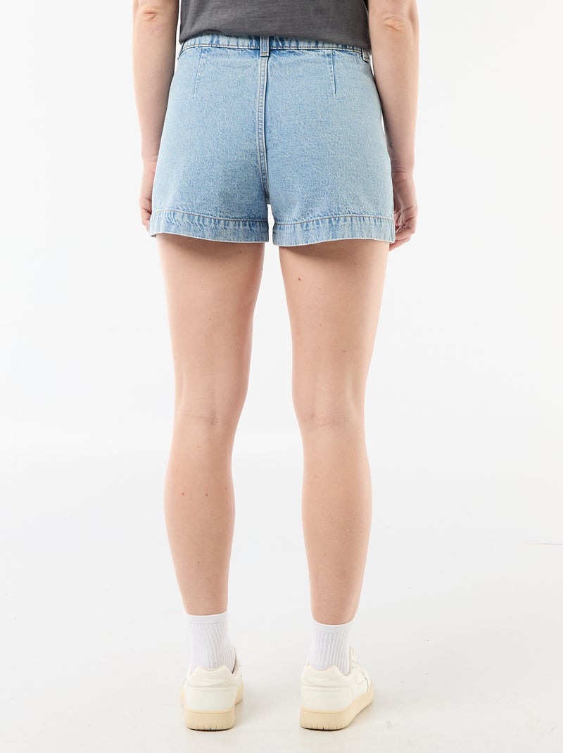 Short en denim avec poches tressées Bleu - Kiabi