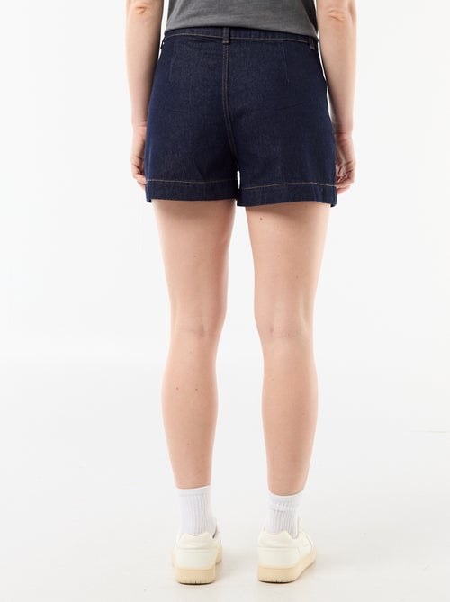 Short en denim avec poches tressées - Kiabi