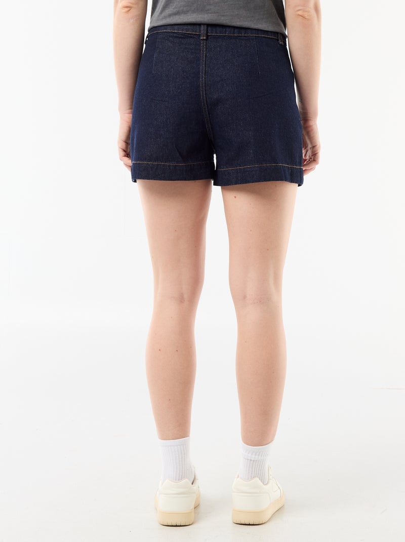 Short en denim avec poches tressées Bleu - Kiabi