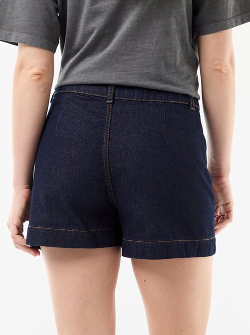 Short en denim avec poches tressées - Kiabi