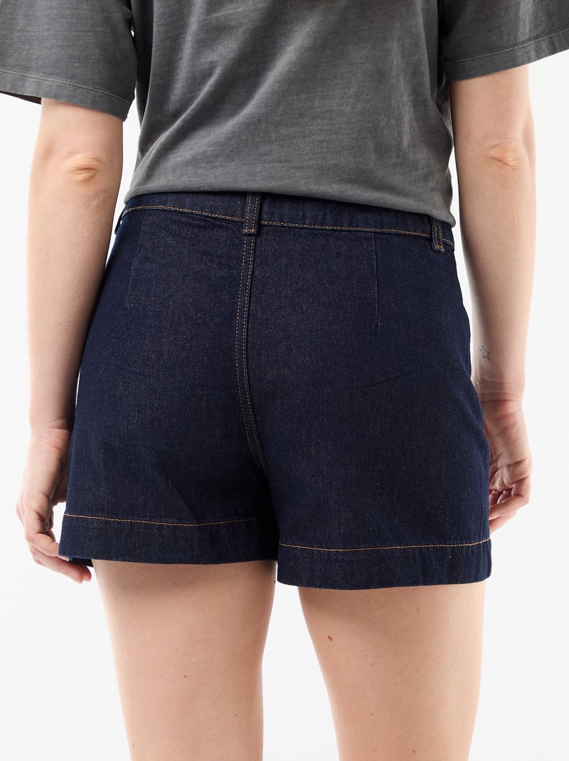 Short en denim avec poches tressées Bleu - Kiabi