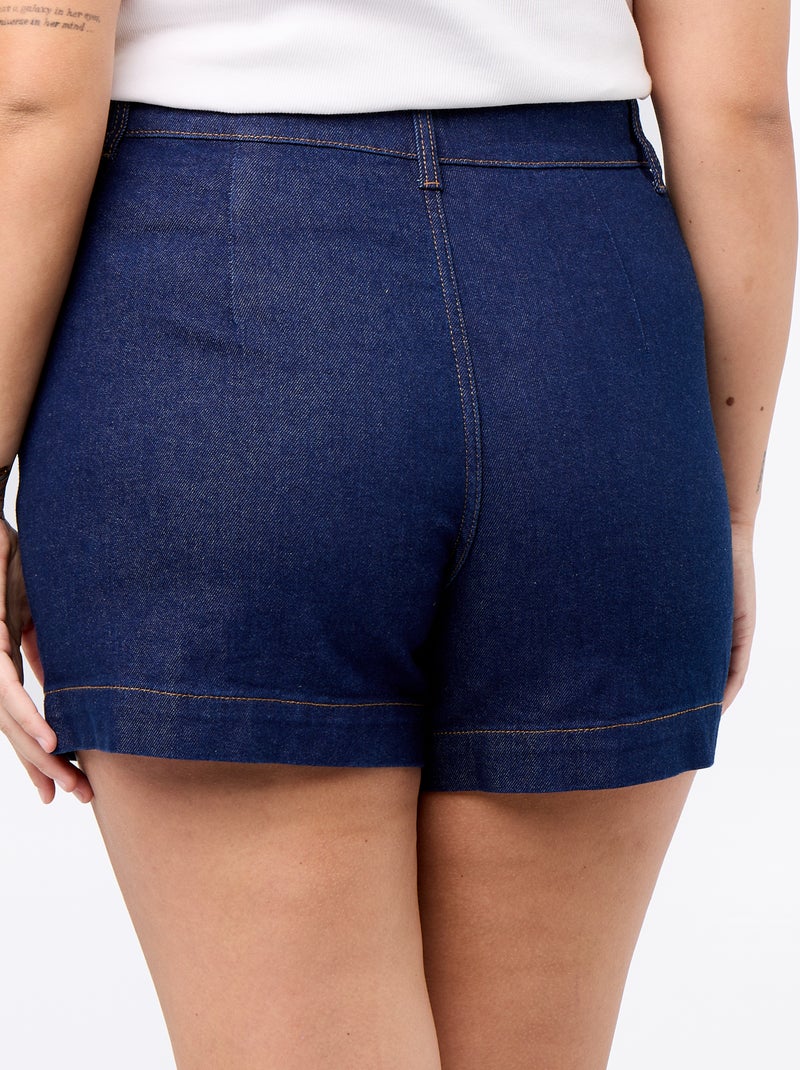 Short en denim avec poches tressées Bleu - Kiabi