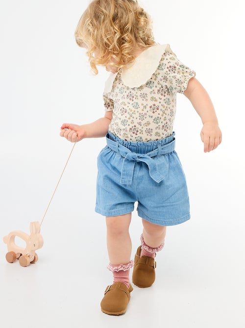 Short en denim léger avec ceinture amovible - Kiabi