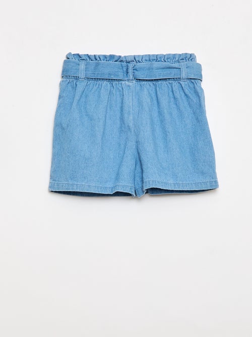 Short en denim léger avec ceinture amovible - Kiabi