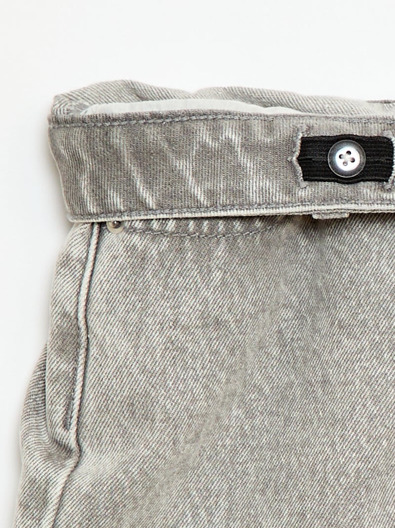 Short en denim taille haute Gris - Kiabi
