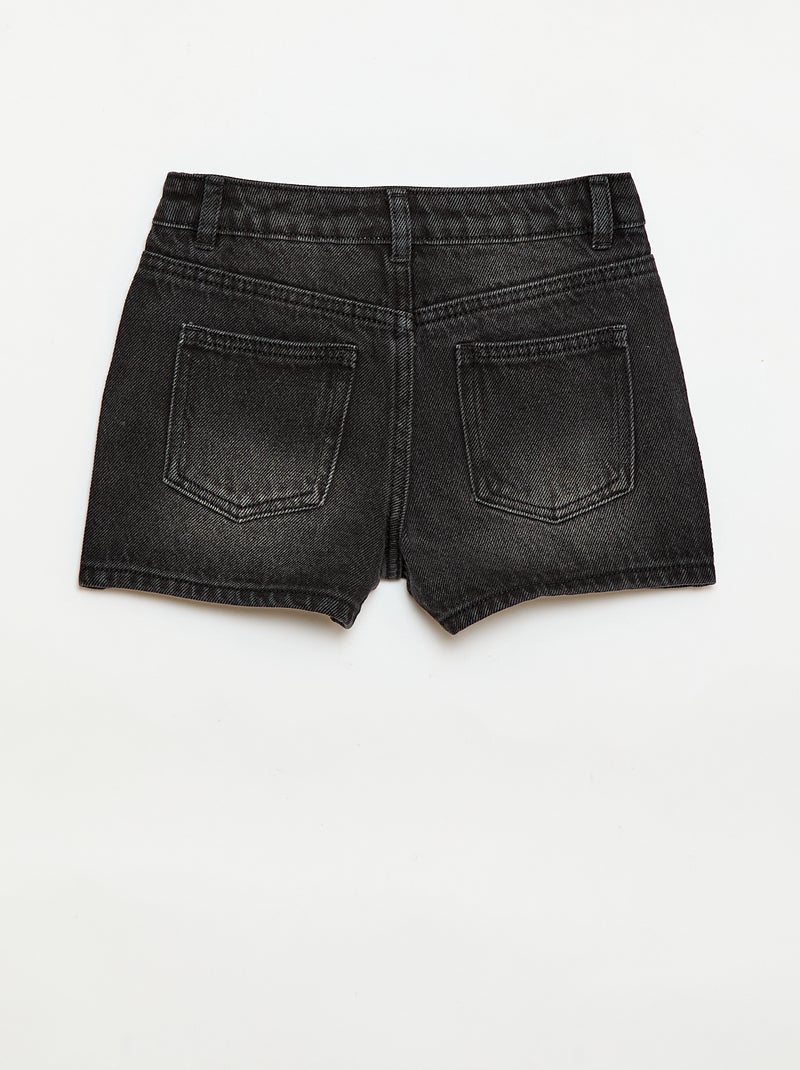 Short en denim taille haute Noir - Kiabi