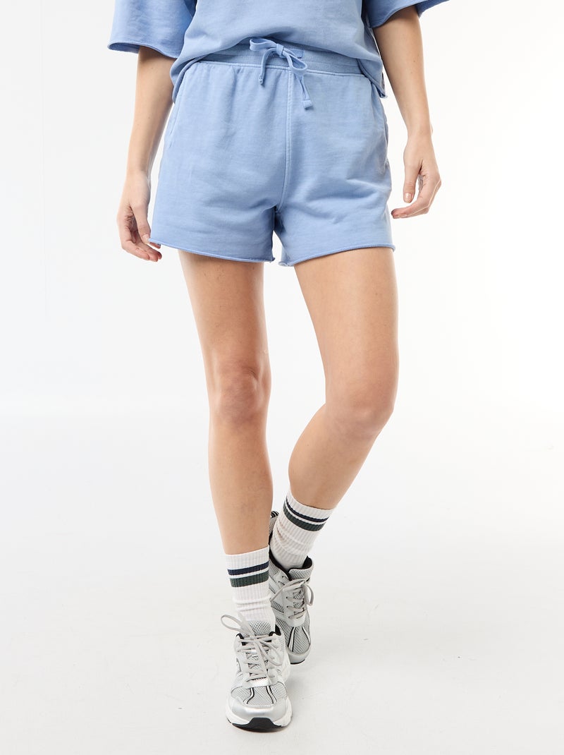 Short en French Terry uni Bleu - Kiabi