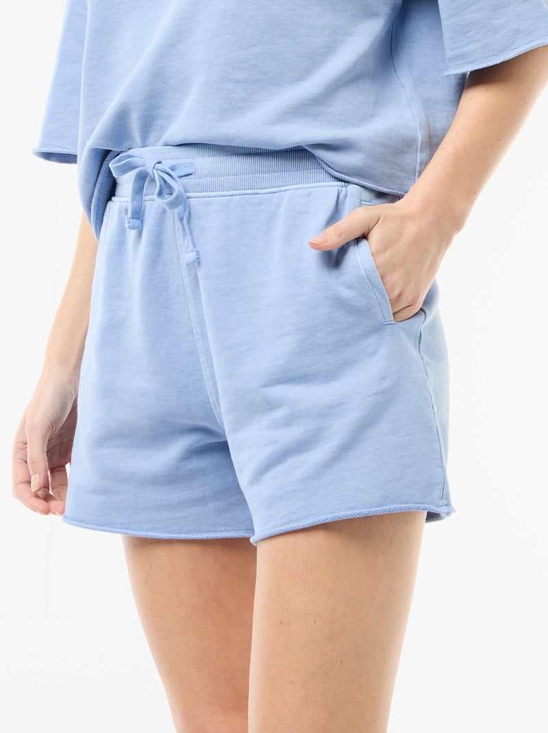 Short en French Terry uni Bleu - Kiabi
