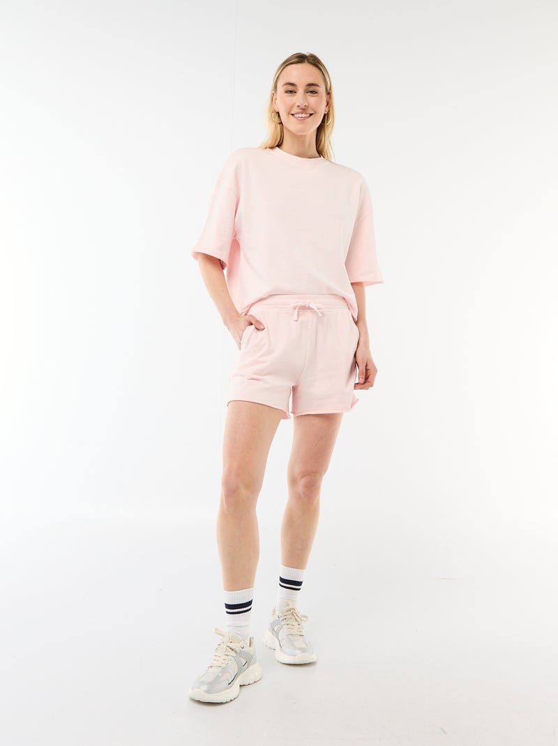 Short en French Terry uni Rose - Kiabi
