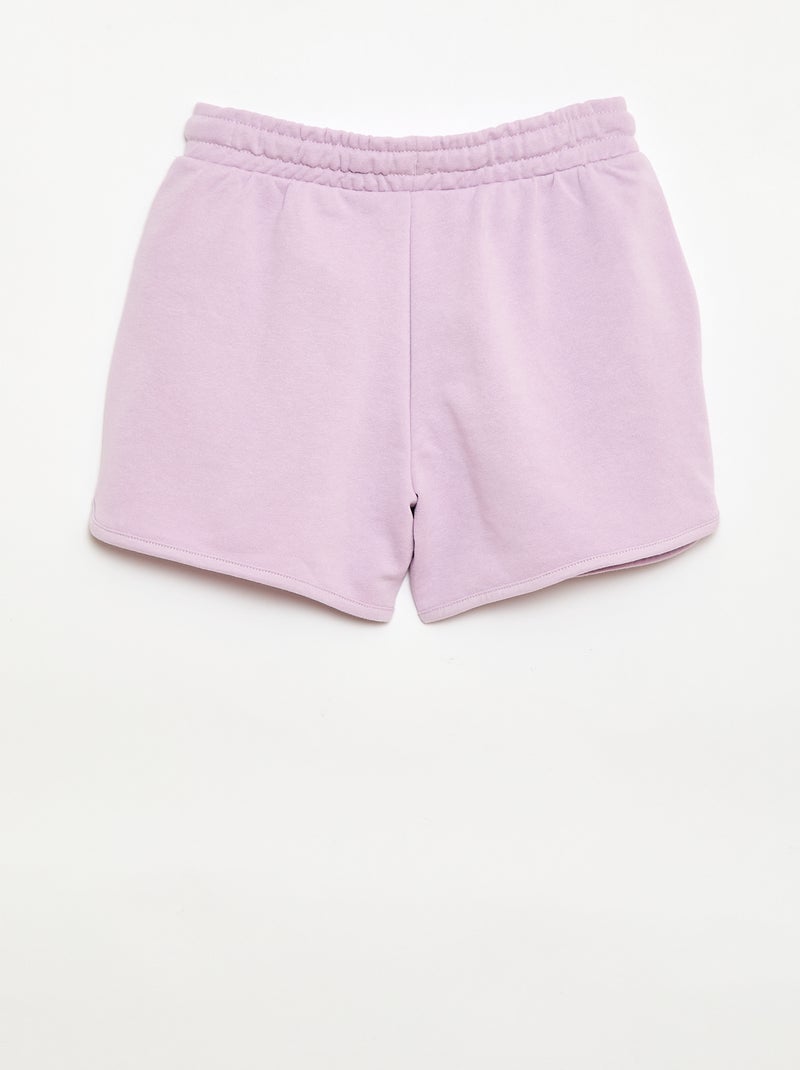 Short en french terry uni Violet - Kiabi