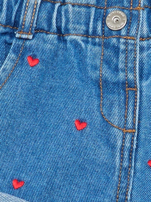 Short en jean avec motif cœur - Kiabi