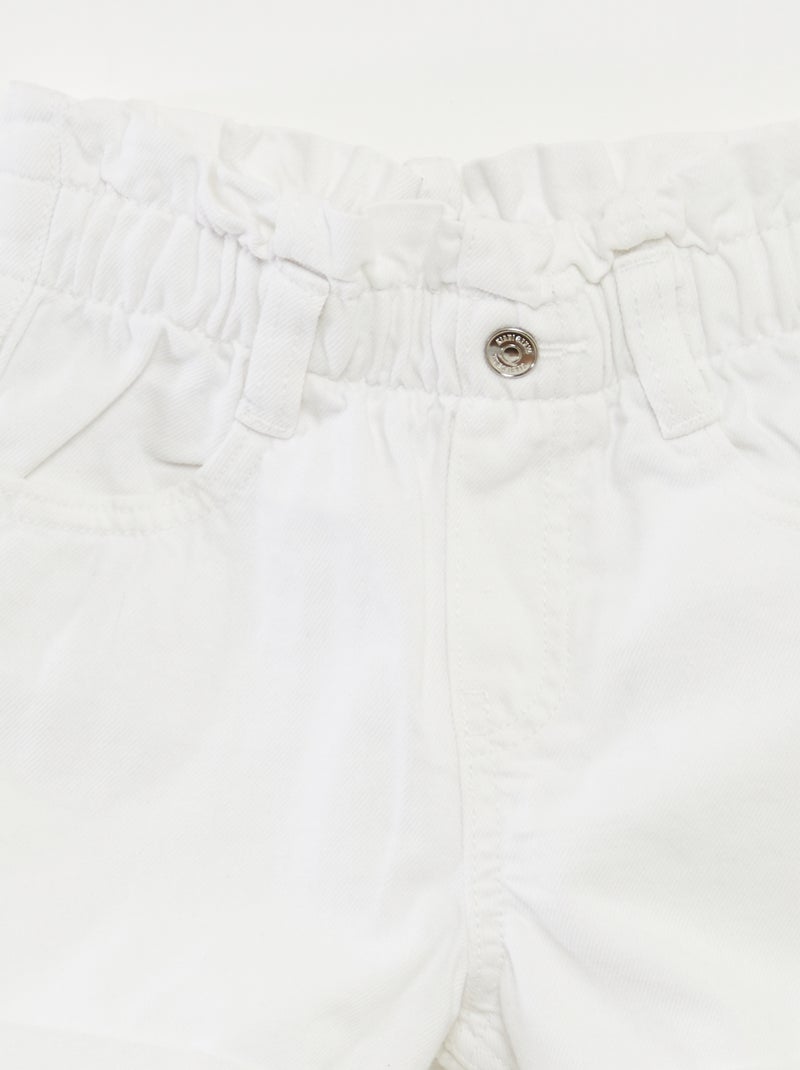 Short en jean avec revers à la base Blanc - Kiabi