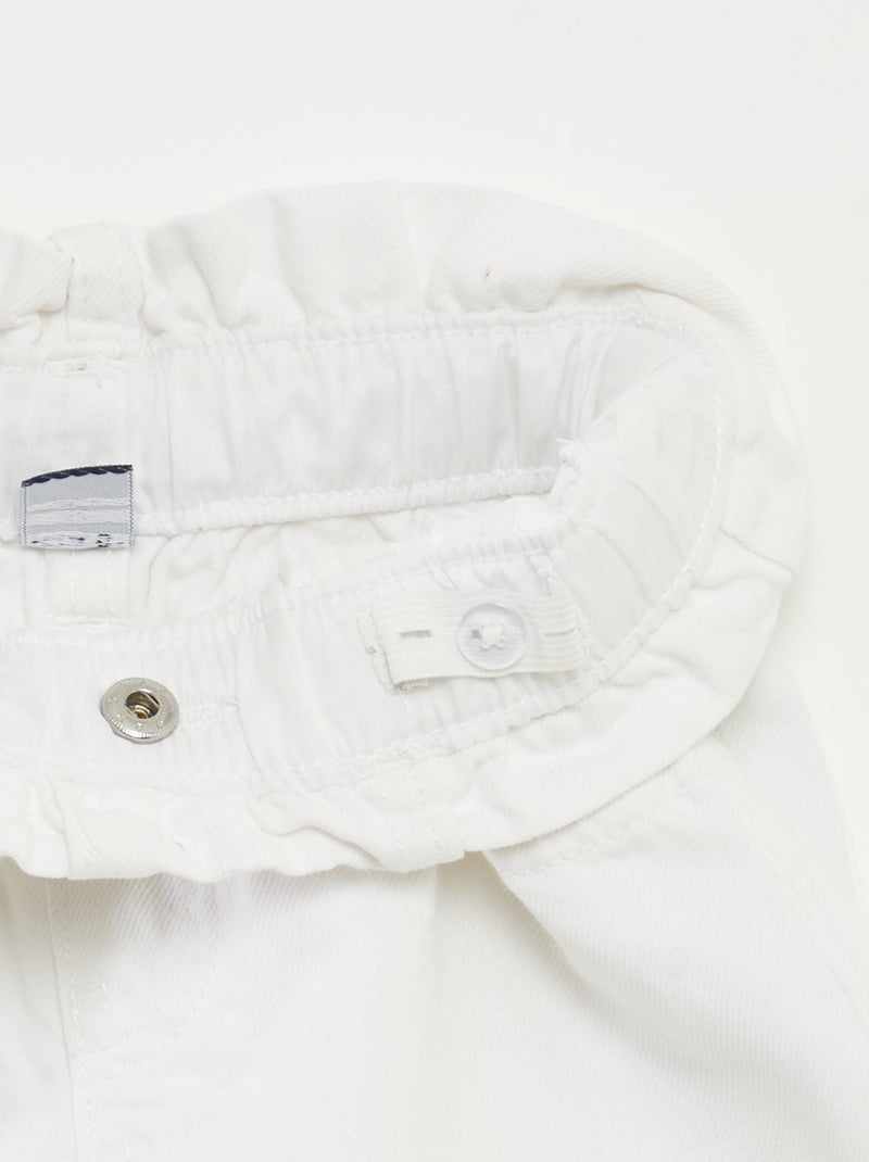 Short en jean avec revers à la base Blanc - Kiabi