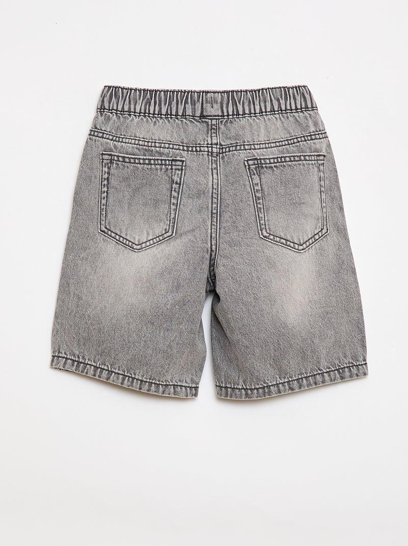 Short en jean élastiqué Gris - Kiabi