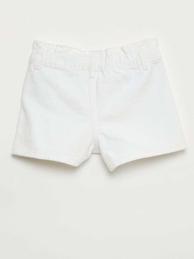 Short en jean paper bag Blanc - Kiabi