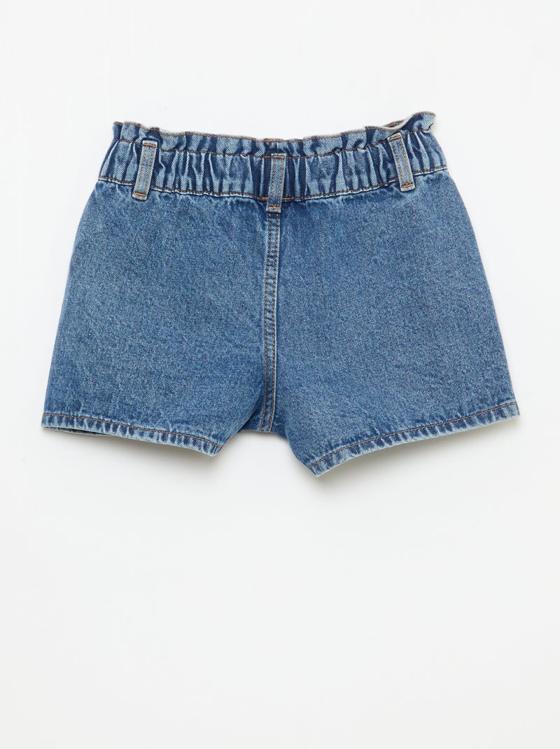 Short en jean paper bag Bleu - Kiabi